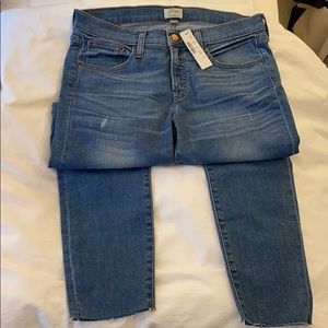 NWT 8” J Crew Toothpick Jeans in Bryson Wash